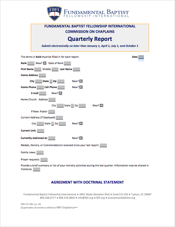 quarterly report